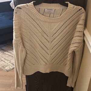 Old Navy Women's Sweater in Cream Knit